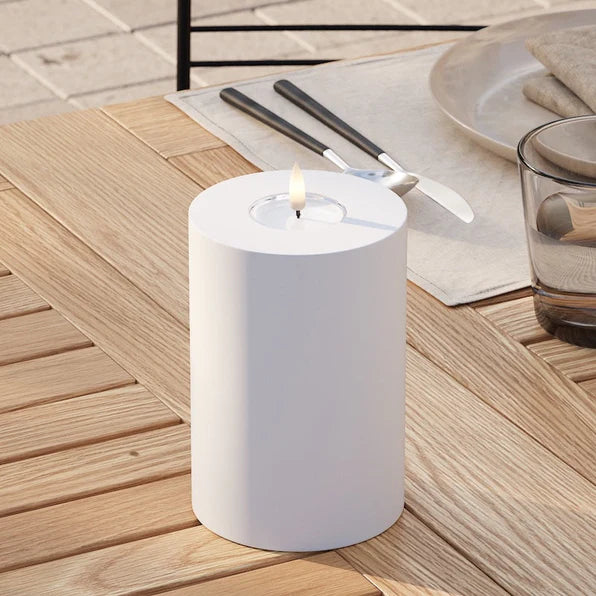 White Outdoor LED Candle 10 x 15 cm