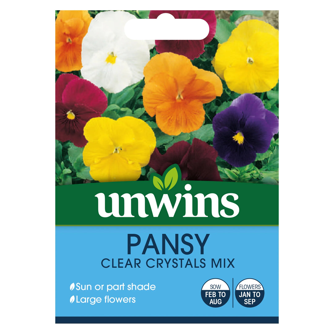 Pansy Clear Crystals Mix - Seed Packets - Windyridge Garden Centre