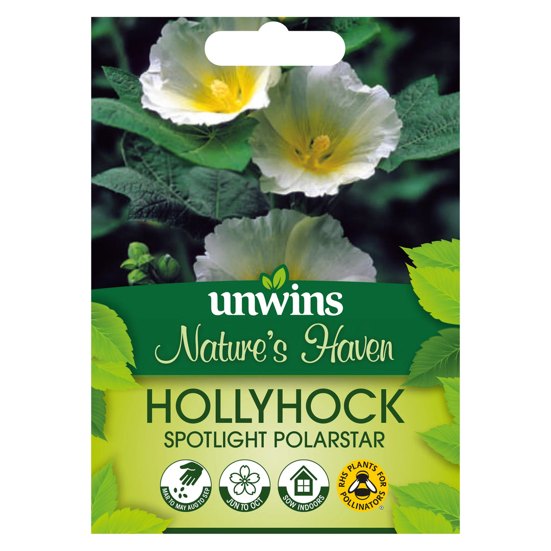 Nh Hollyhock Sptlight Polarstrflower - New 2023 - Seed Packets - Windyridge Garden Centre