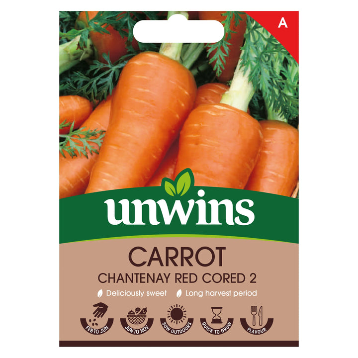 Carrot Chantenay Red Cored 2 - Seed Packets - Windyridge Garden Centre