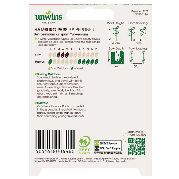Hamburg Parsley Berliner - Seeds - Windyridge Garden Centre