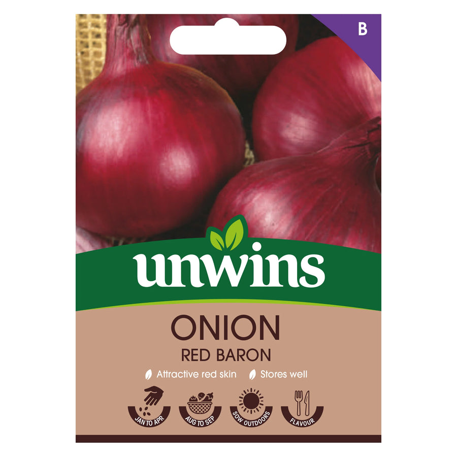 Onion Red Baron - Seed Packets - Windyridge Garden Centre