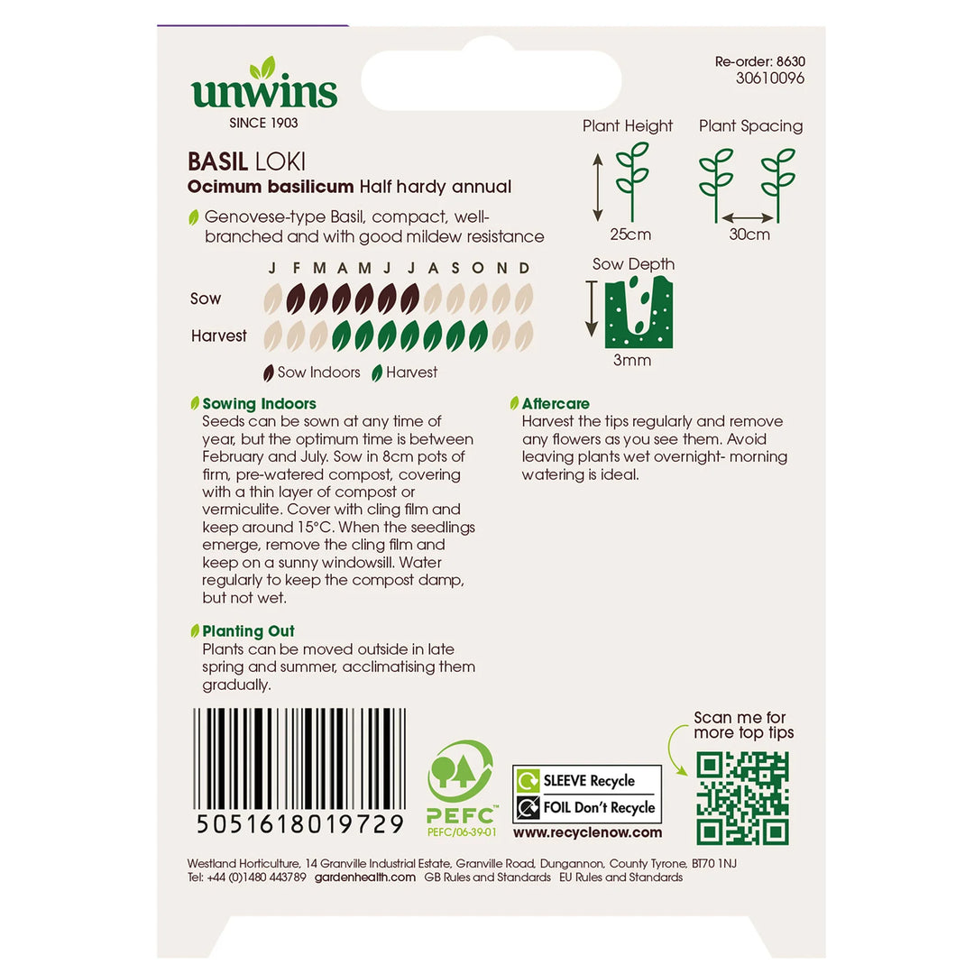 Herb Basil Loki (Organic) - Seed Packets - Windyridge Garden Centre
