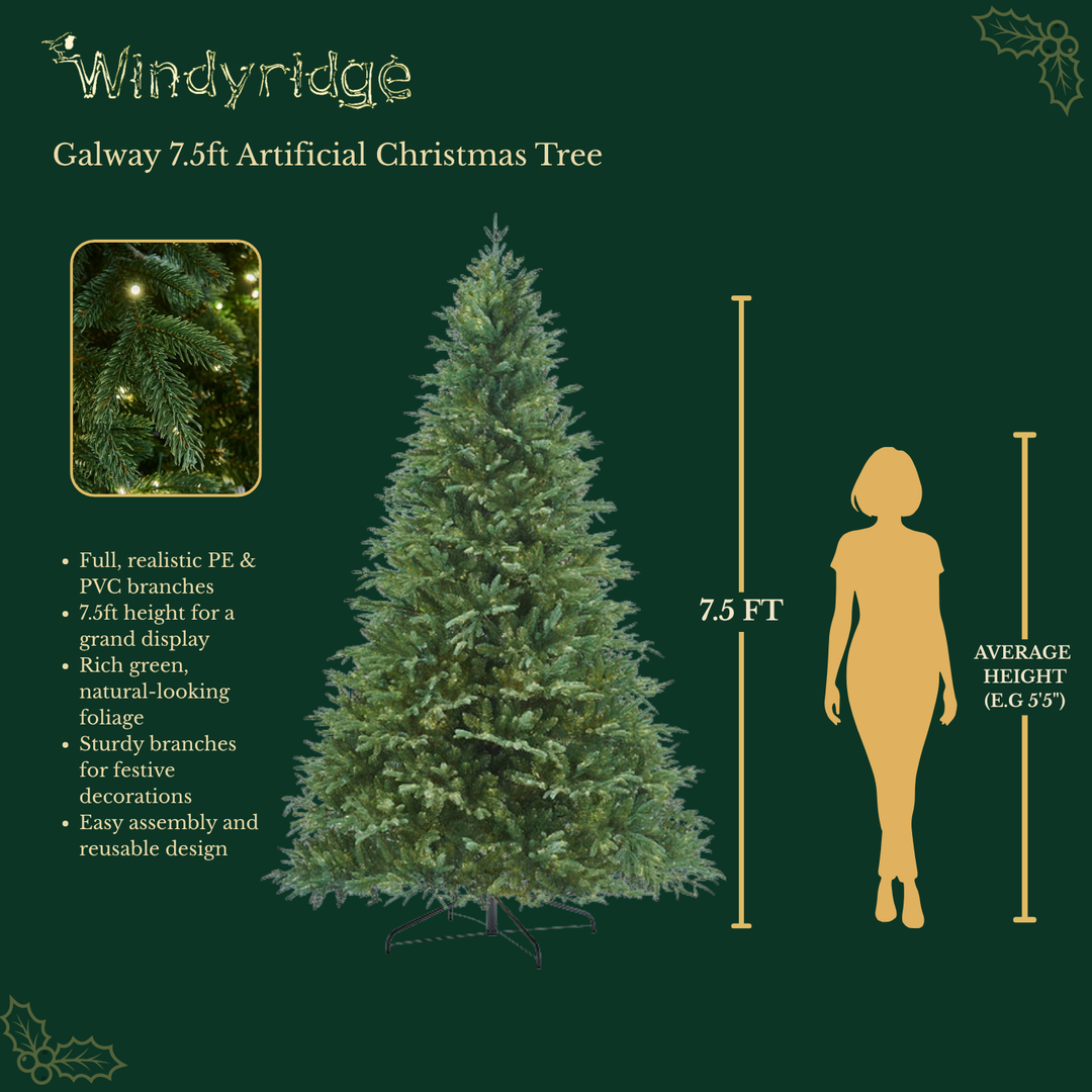 Rivington Fir Premium Artificial Christmas Tree - 7.5 ft