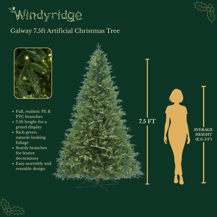 Rivington Fir Premium Artificial Christmas Tree - 7.5 ft