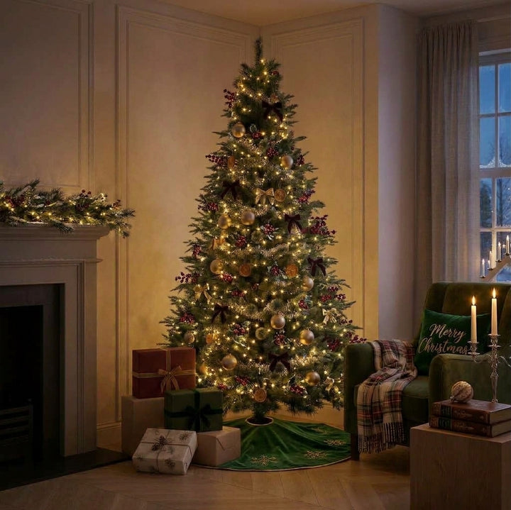 Rivington Fir Artificial Christmas Tree with 1000 Warm White LEDs - 8.5 ft