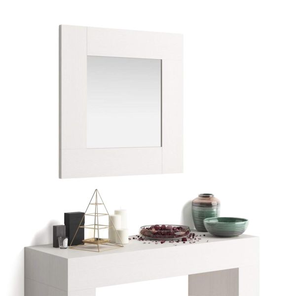 Mirror wood square white wash