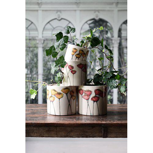 Valma Pot  White/Yellow Ø16 X H15Cm - Pots - Windyridge Garden Centre