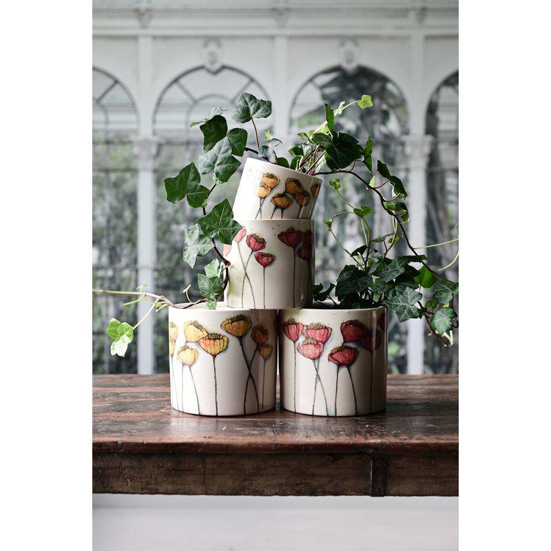Valma Pot  White/Yellow Ø12 X H10Cm - Pots - Windyridge Garden Centre