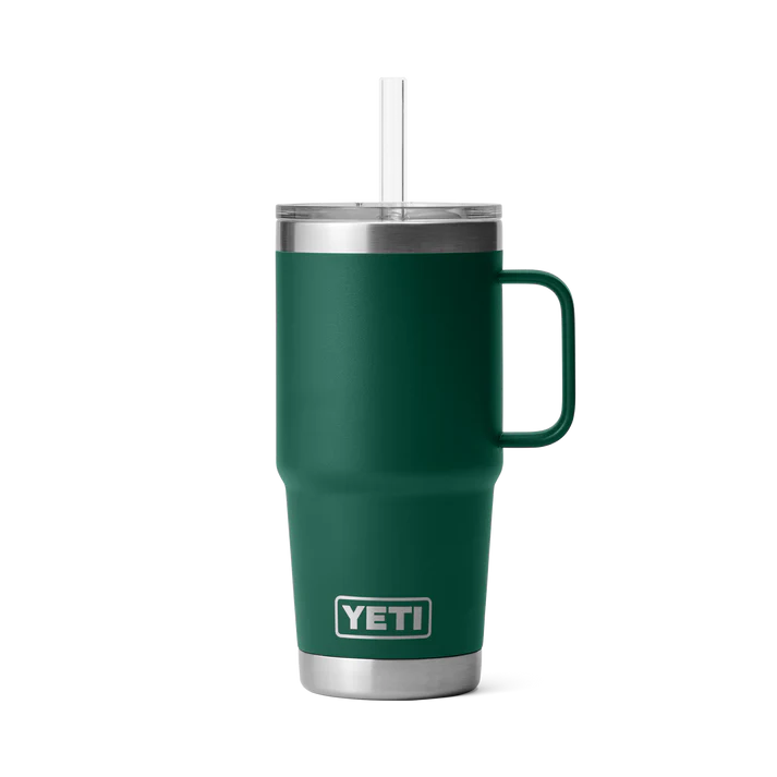 YETI RAMBLER 25 OZ STRAW MUG BLACK FOREST GREEN