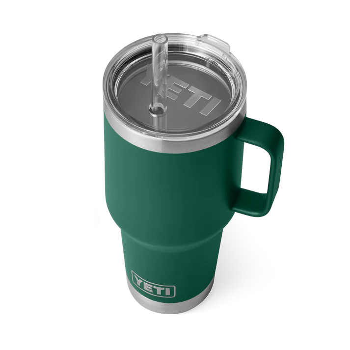 YETI RAMBLER 35 OZ STRAW MUG BLACK FOREST GREEN