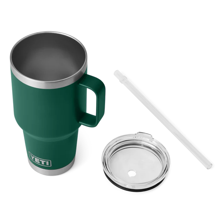 YETI RAMBLER 35 OZ STRAW MUG BLACK FOREST GREEN