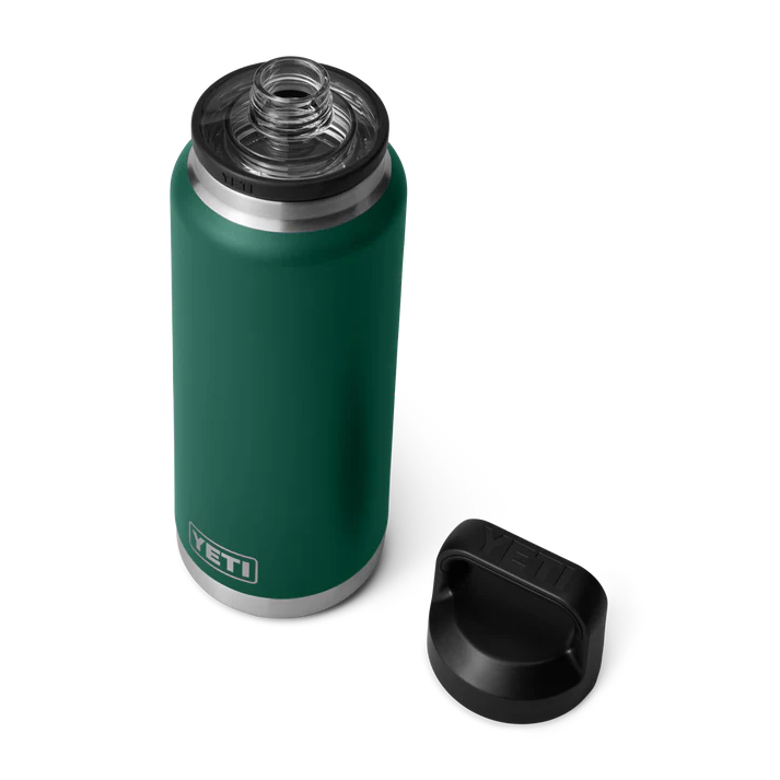 YETI RAMBLER 36 OZ BOTTLE CHUG BLACK FOREST GREEN