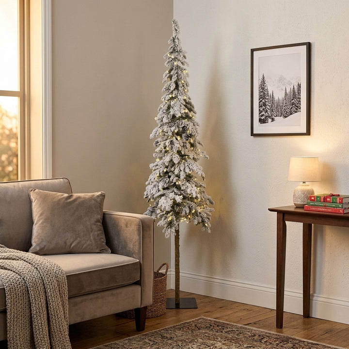 Snowy Alpine Artificial Christmas Tree - Green & White - 8 ft / 240 cm