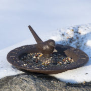 Sun dial with bird bath