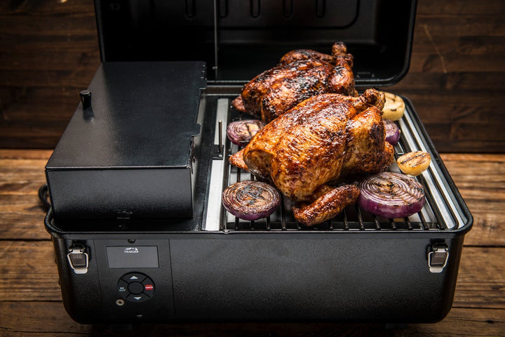 Traeger Ranger BBQ cooking chicken