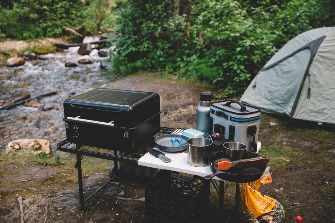 Traeger Ranger Pellet Grill at a campsite in Ireland