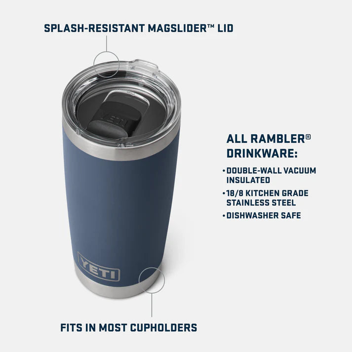 YETI RAMBLER 20 OZ TUMBLER SEAFOAM