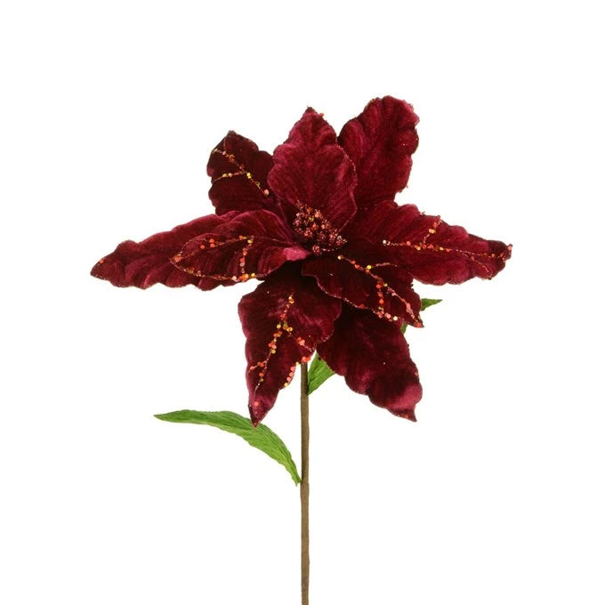 Velvet Luxe Poinsettia Spray