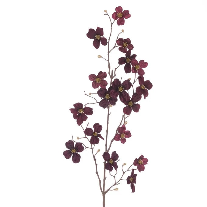Luxe Dogwood Spray 86cm Burgundy