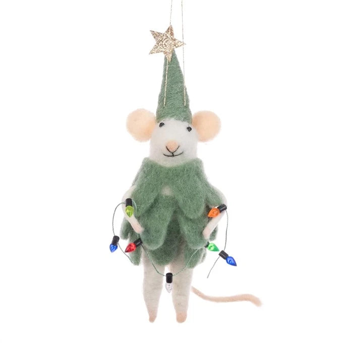 FELT Mouse In Tree 17cm