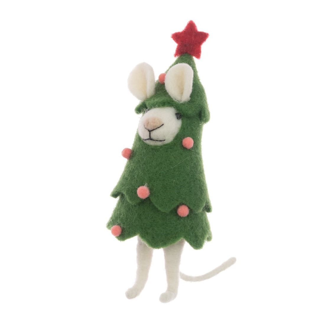 FELT Mouse In Tree 15cm