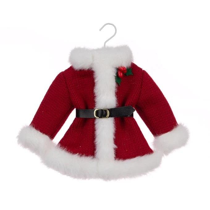 Knitted Santa Coat Hanger 17cm