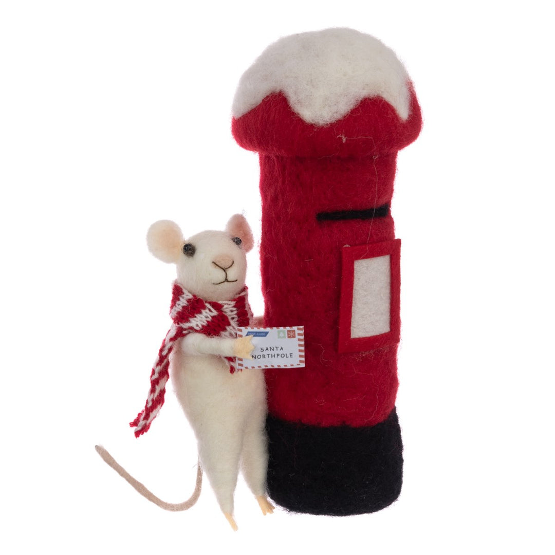 FELT Mouse W/Postbox 20cm