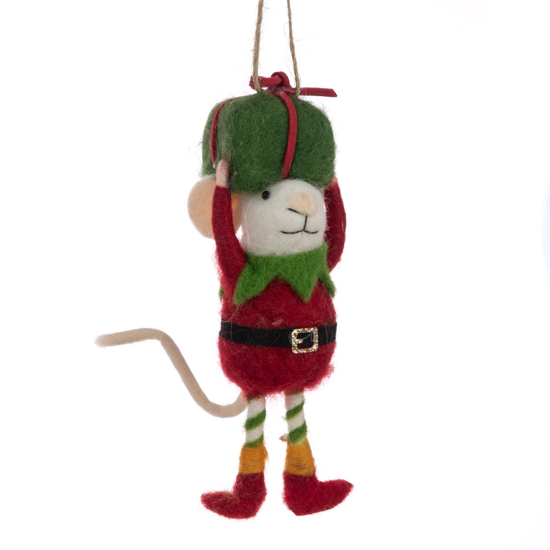 FELT Elf Mouse W/Gift Hanger
