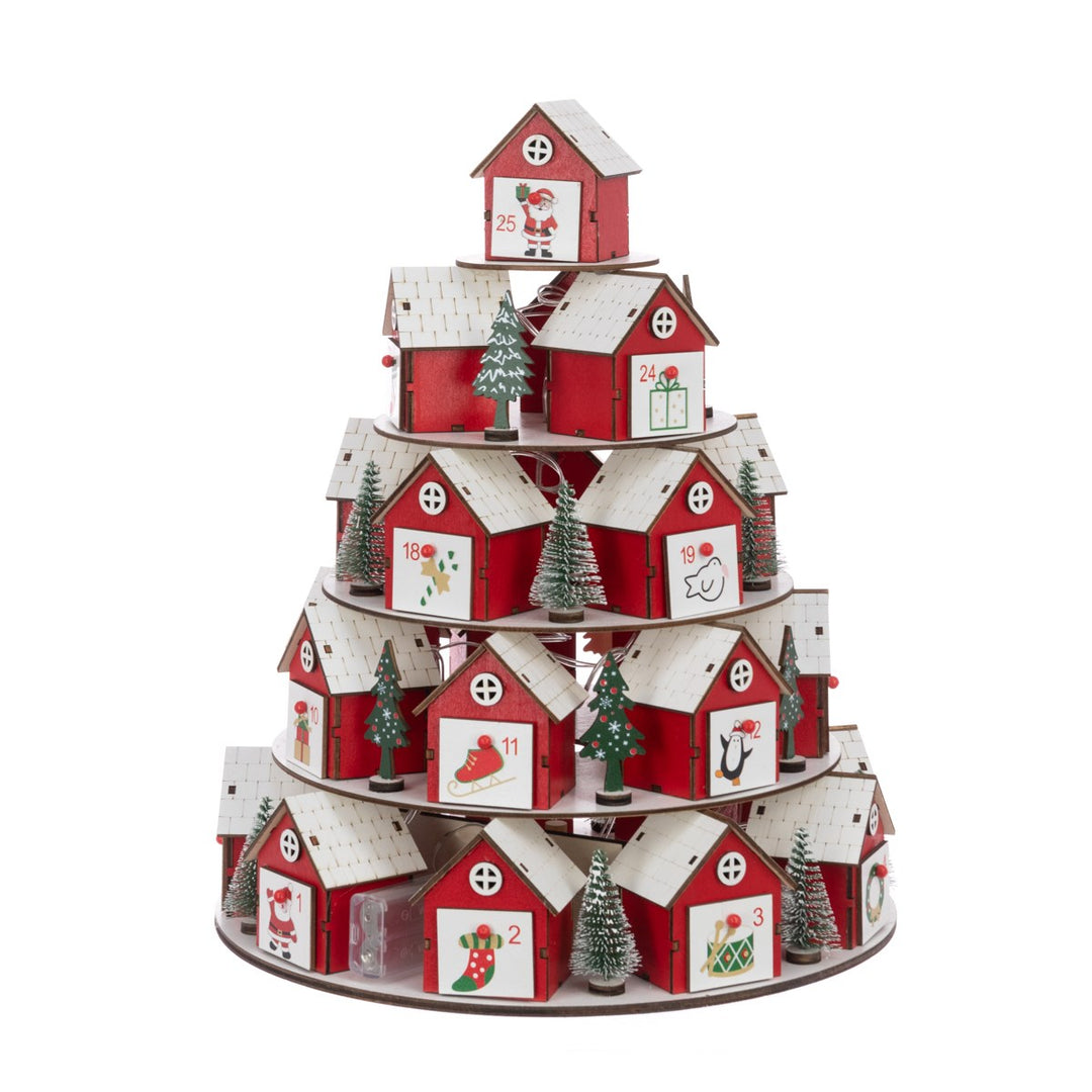 Wooden Advent Calendar Battery-operated 38
