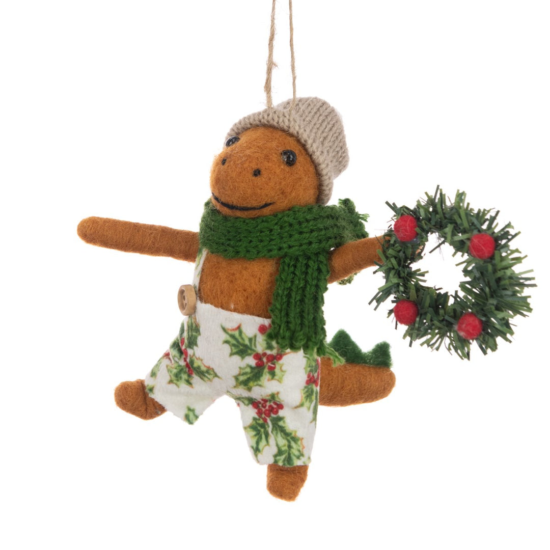 FELT Dino In Holly Dungarees
