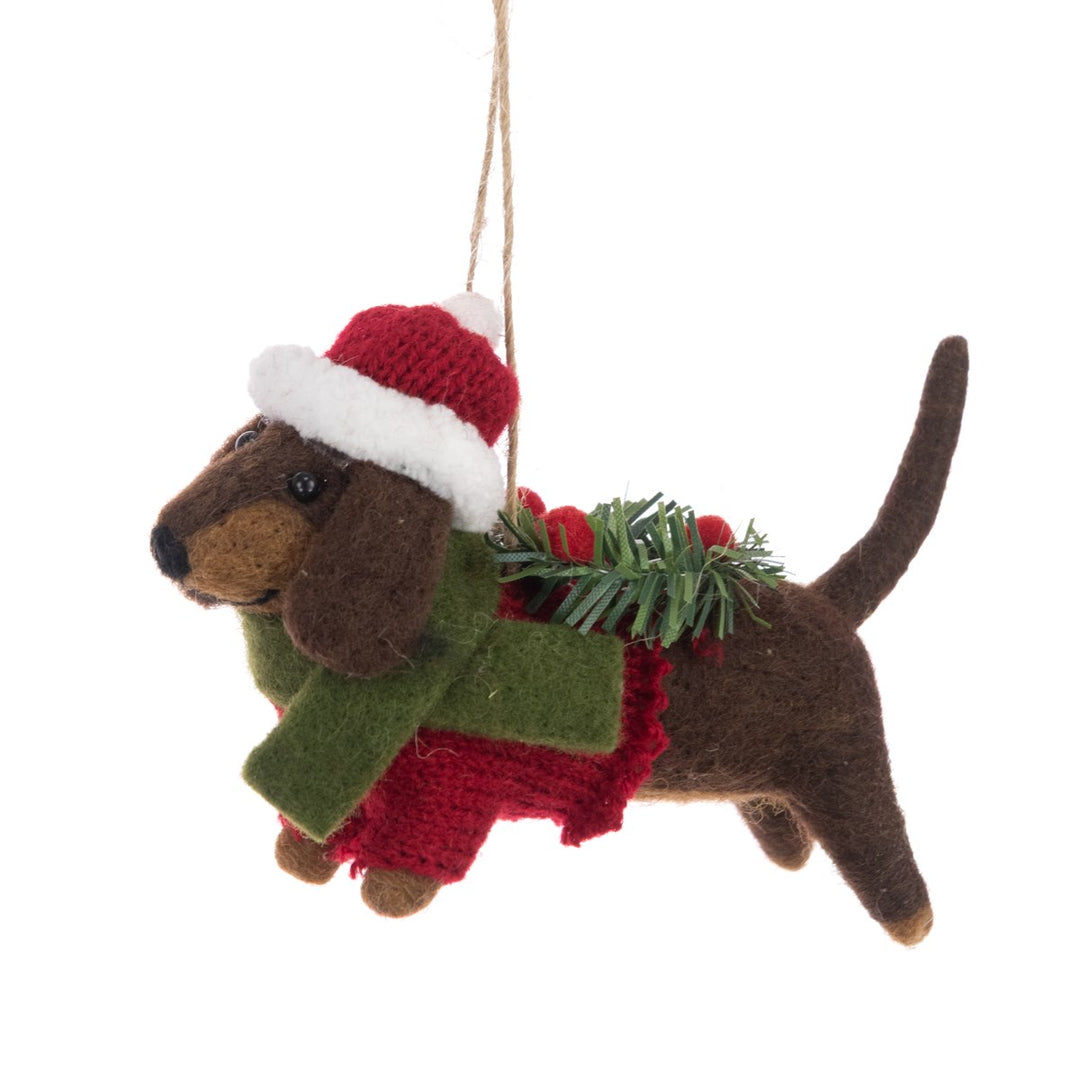 FELT Dachshund Hanger 8cm