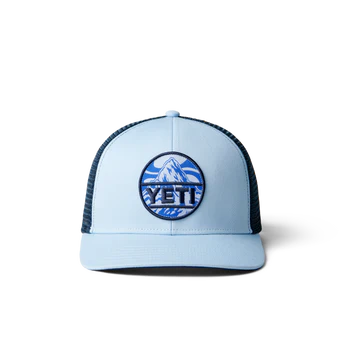 Yeti Mountain Badge Trucker Hat Light Blue