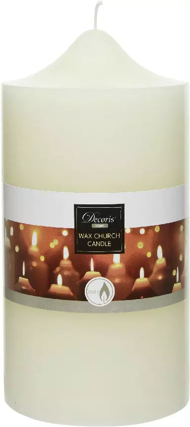 Church Candle Paraffin Ivory D.10Cm X H.20Cm - Christmas - Windyridge Garden Centre