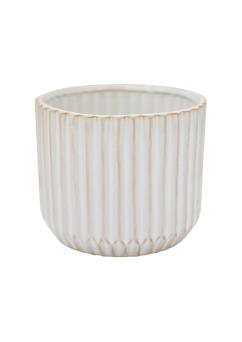 Willow Ribbed Ivory Planter H10.5cm Ø12cm - Pots - Windyridge Garden Centre