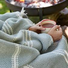 Oxford Stripe Blanket Dove