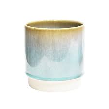 Copenhagen Two Tone Aqua Planter H14cm D13.5cm