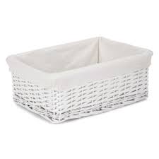 White Wicker Storage Basket Large