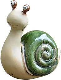 Snail ceramic green 2 designs assorted
