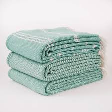 Oxford Stripe Blanket Teal