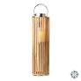 NINA FLOOR STANDING LANTERN WOOD/CHROME 82CM