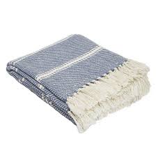 Oxford Stripe Blanket Navy