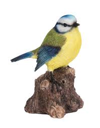 Singing Blue Tit On Stump F - Ornaments - Windyridge Garden Centre