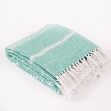 Oxford Stripe Blanket Teal