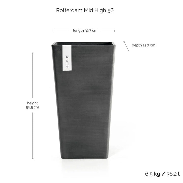 Rotterdam Mid High Dark Grey Ø56 - Pots - Windyridge Garden Centre