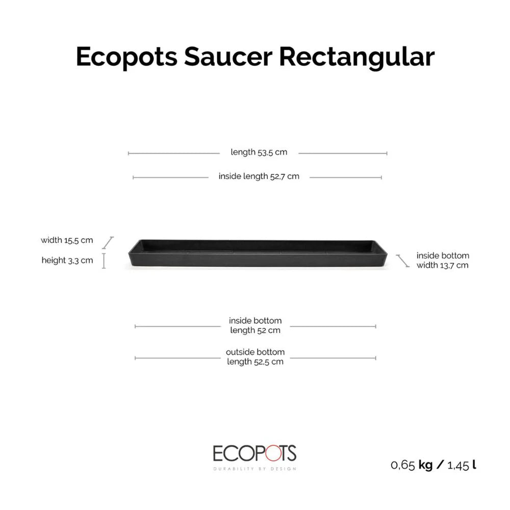 Saucer Rectangular 55 Dark Grey