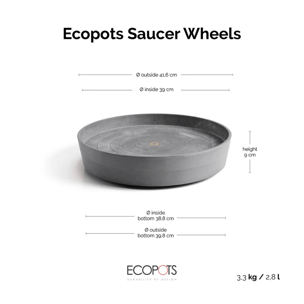 Grey Saucer Wheels 50 - Pots - Windyridge Garden Centre