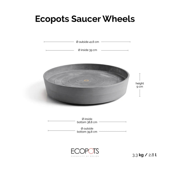 Grey Saucer Wheels 50 - Pots - Windyridge Garden Centre