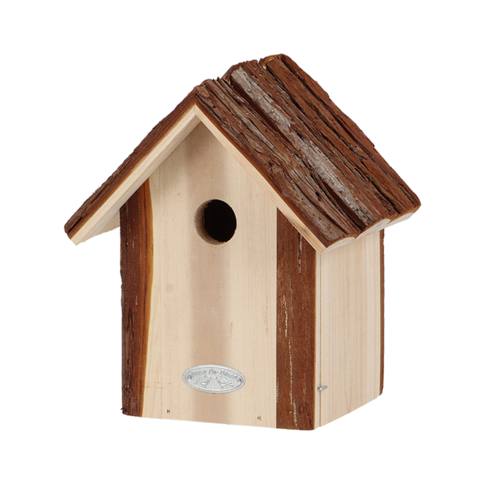 Bird House Blue Tit Bark Roof - Bird Care And Wildlife - Windyridge Garden Centre