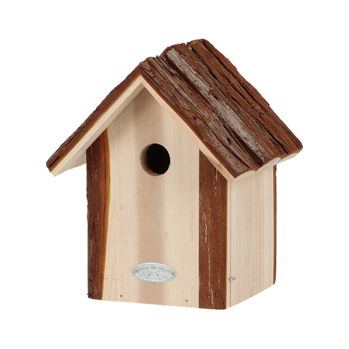 Bird House Blue Tit Bark Roof - Bird Care And Wildlife - Windyridge Garden Centre